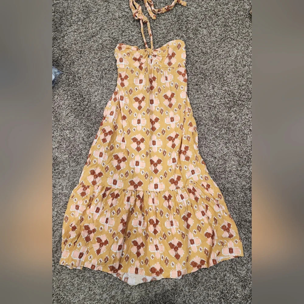 NWT Aerie Halter Maxi Linen Blend Sun Dress. Women’s size M - Picture 3 of 6